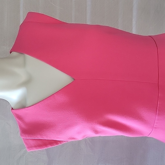 Banana Republic Pink Business Casual Sleeveless Fitted Shift Dress Barbie Sz 2 - Picture 2 of 8